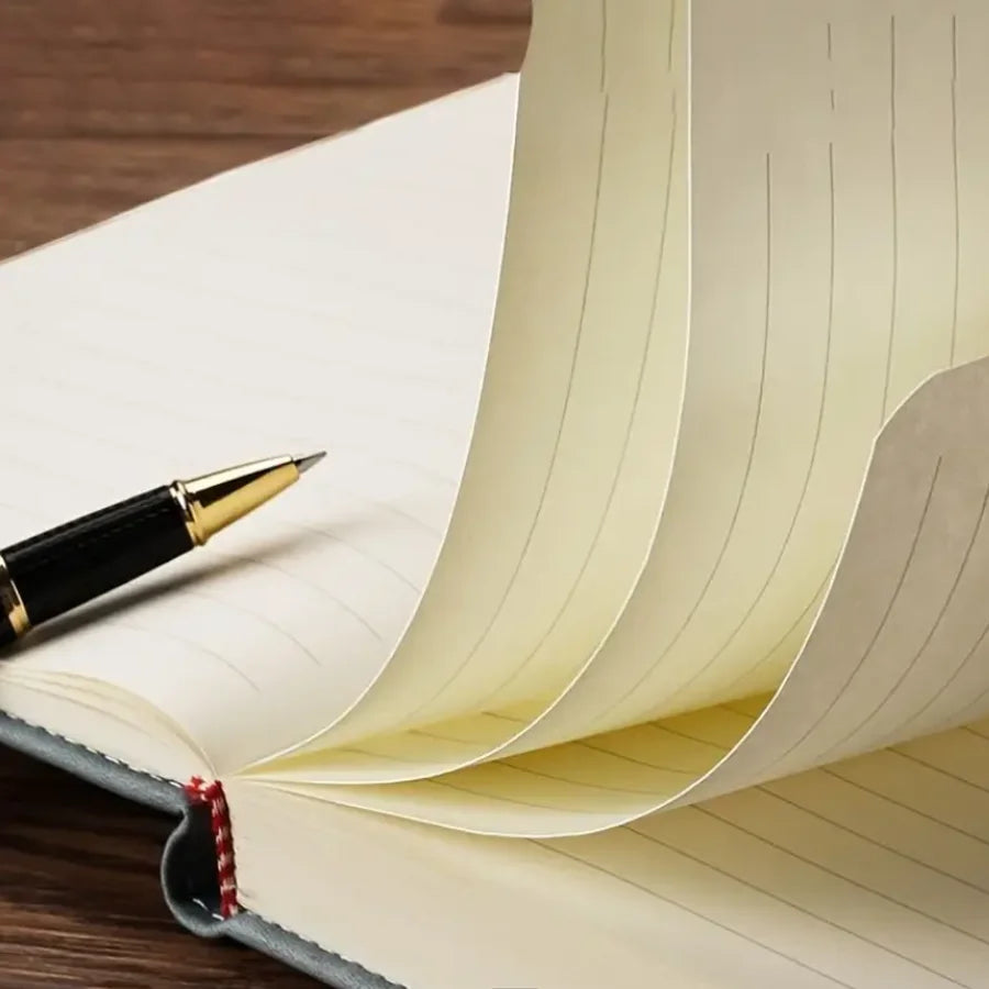 Vintage A5 leather notebook with personalized soft cover - perfect for business meetings and college life note book